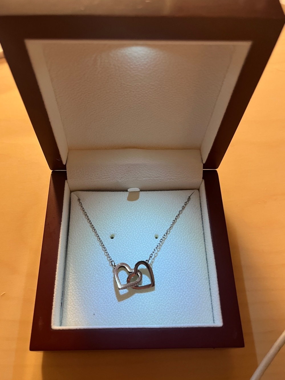 Open Heart Pendant Necklace in Silver
